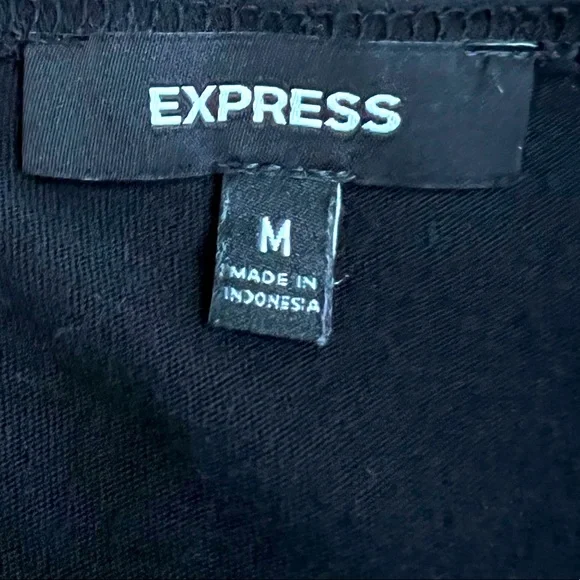 S O L D ❗️💎GORGEOUS Jet Black Blousy EXPRESS Top Black Bejeweled Straps/Neck -M - Picture 9 of 10